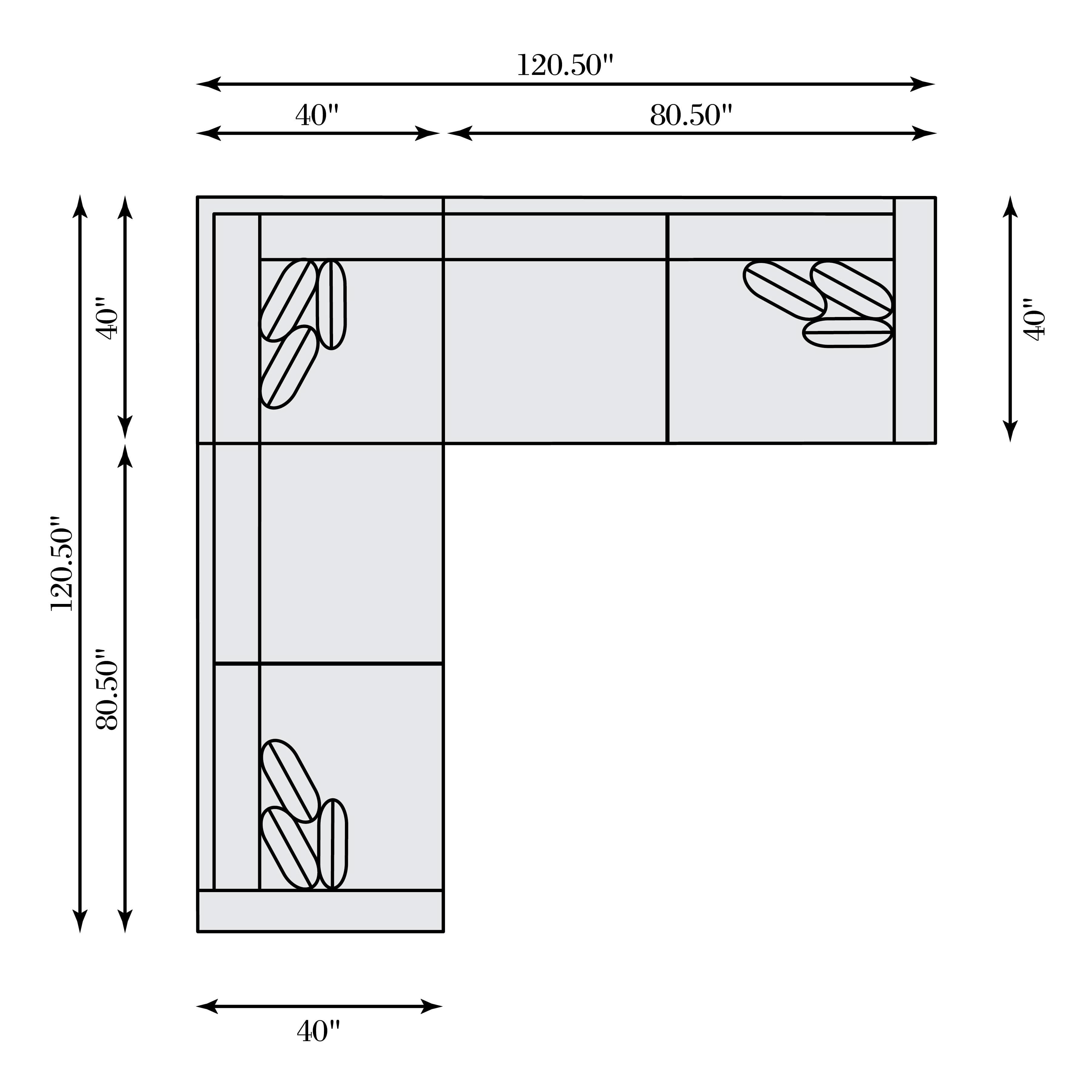 Helena Fabric Sectional Metal Foot