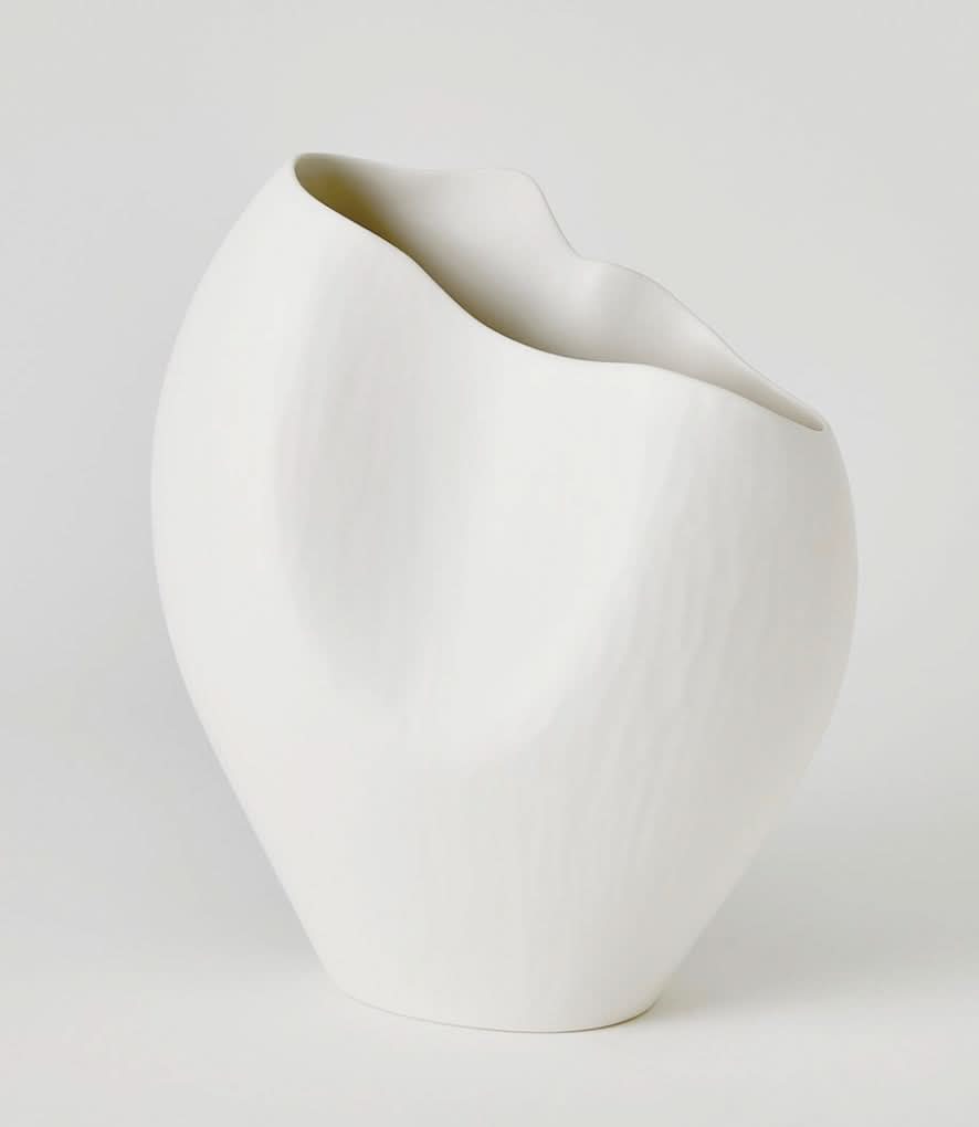 Horn Vase – Matte White – Small