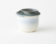 Etched Rimmed Vase – Blue – Small