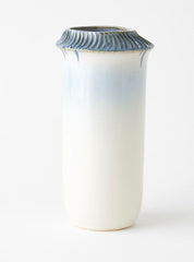 Etched Rimmed Vase – Blue – Large