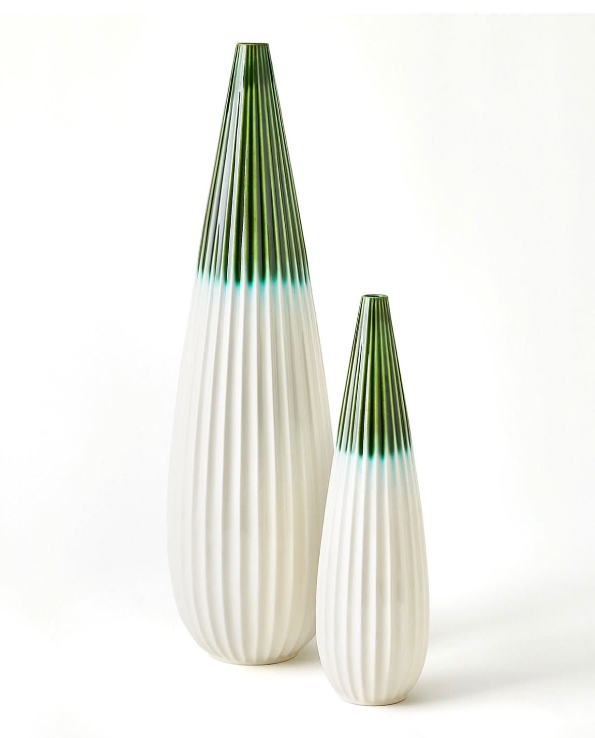 Furrow Taper Vase – Emerald – Small