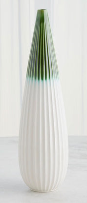 Furrow Taper Vase – Emerald – Large