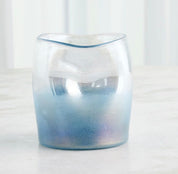 Irregular Cylinder Vases – Clear/Blue-Small