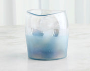 Irregular Cylinder Vases – Clear/Blue-Small