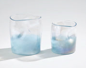 Irregular Cylinder Vases – Clear/Blue-Small