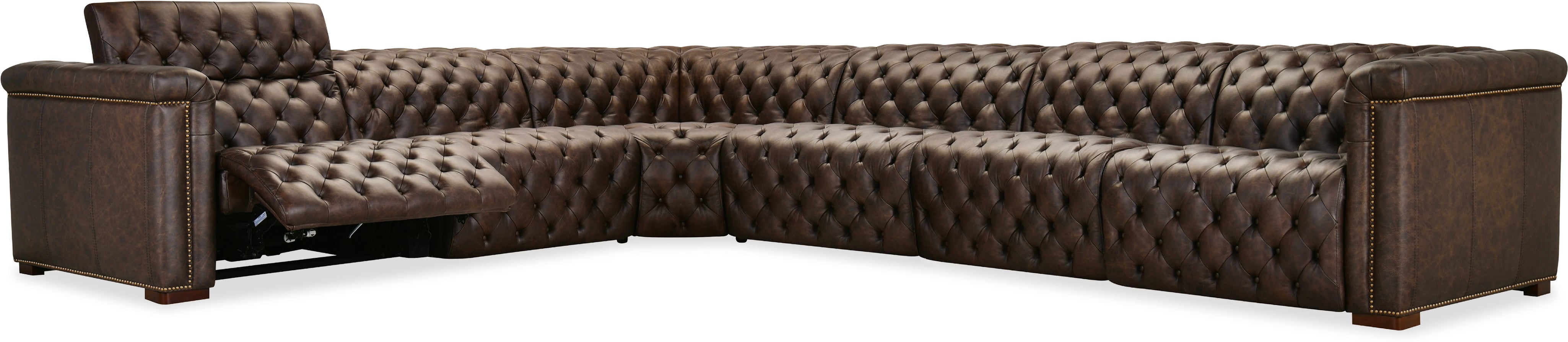 Savion Deux 6 Seat Sectional with Three Power Recliners and Seven Power Headrests