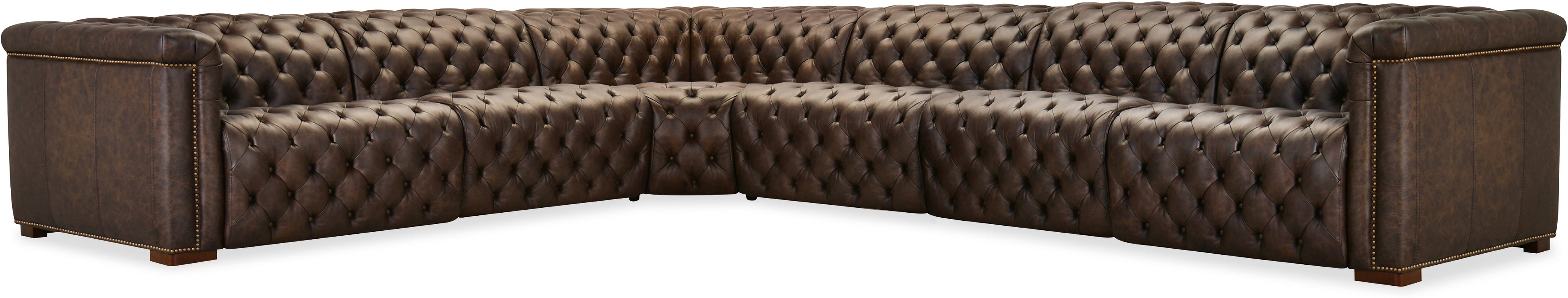 Savion Deux 6 Seat Sectional with Three Power Recliners and Seven Power Headrests