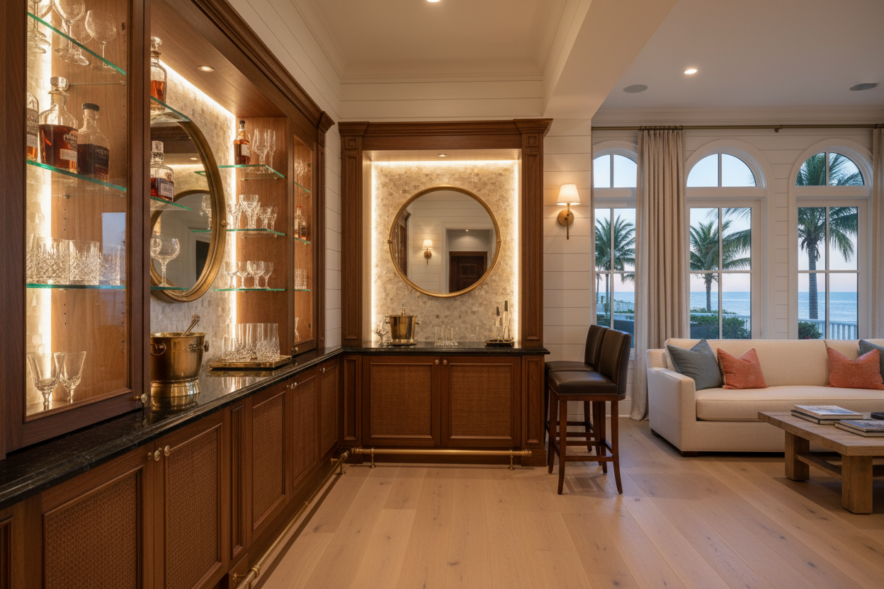 How to Design a Home Bar for a Luxury Florida Coastal Home