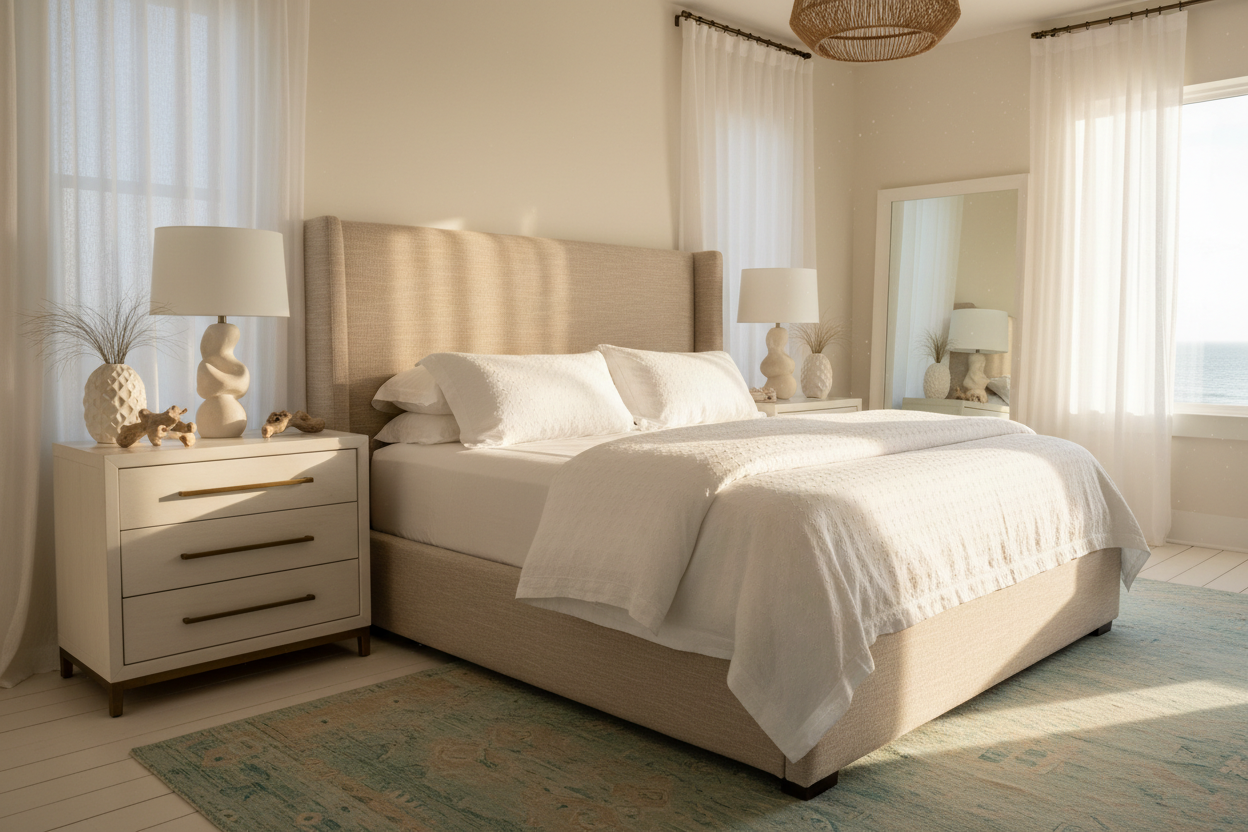 How to Design a Luxury Coastal Bedroom for a Florida Vacation Home