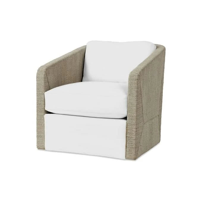 CARMINE SWIVEL LOUNGE CHAIR, FOG WHITE