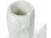 AMBROSE CHISELED MARBLE VASE, TALL