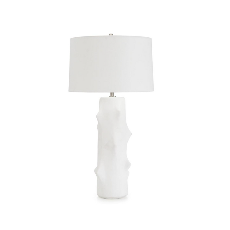 WHITE CERAMIC SCULPTED TABLE LAMP