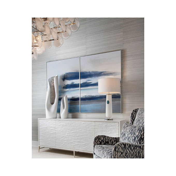 ROUNDED CERULEAN PENDANT TABLE LAMP