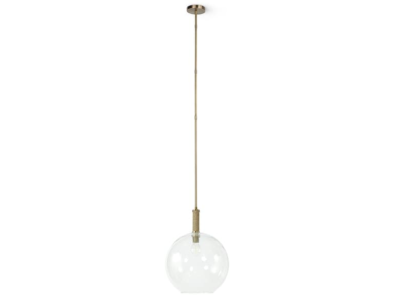 BRONSON GLASS PENDANT LARGE GLOBE, BRASS