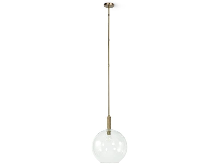 BRONSON GLASS PENDANT LARGE GLOBE, BRASS