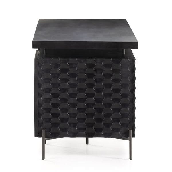 RAFFAEL DESK - CARVED BLACK WASH