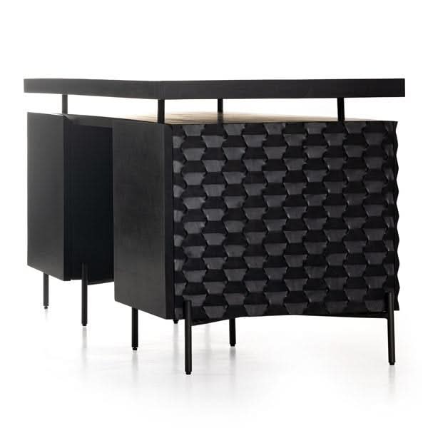 RAFFAEL DESK - CARVED BLACK WASH
