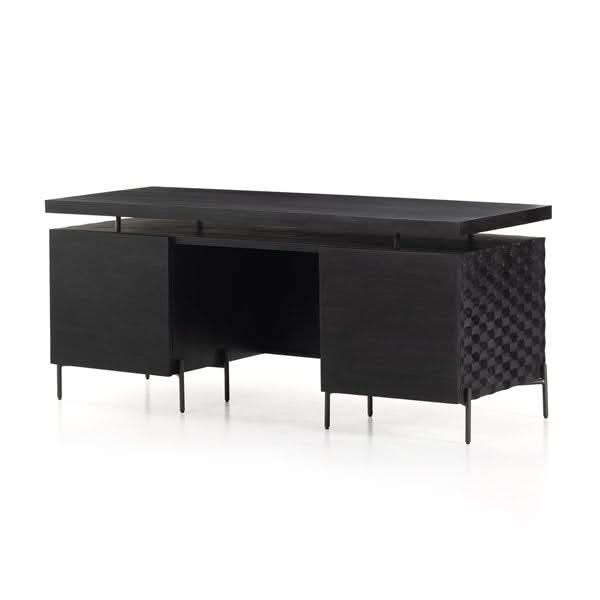 RAFFAEL DESK - CARVED BLACK WASH