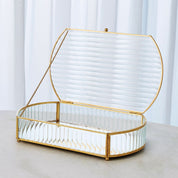 REEDED GLASS OVAL BOX