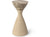 ELLORY LEATHER AND STONE SIDE TABLE LARGE, TAN