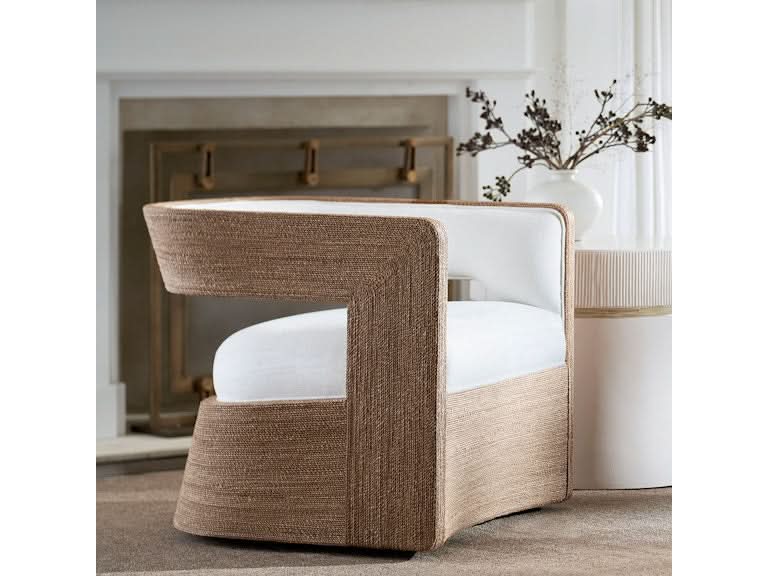 HADLEY SWIVEL LOUNGE CHAIR, NATURAL