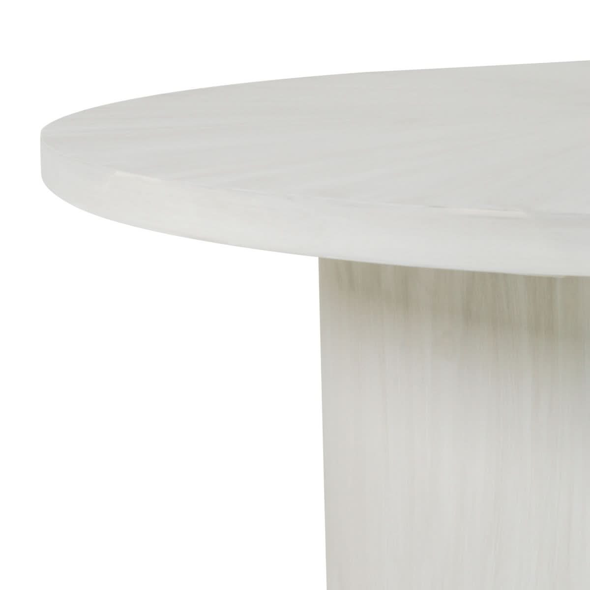 ZANE 42" ROUND MANGO WOOD COFFEE TABLE, KD, WHITE WASH