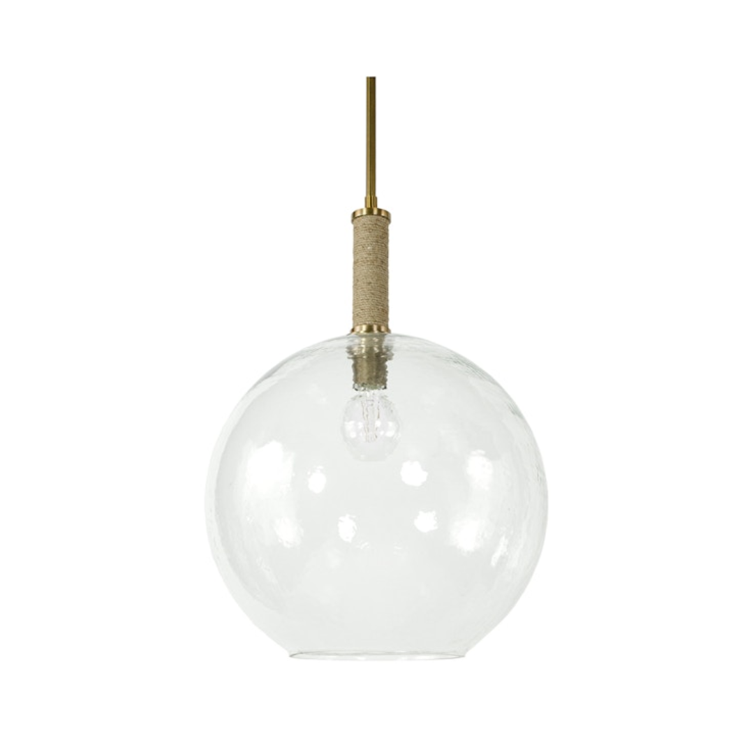 BRONSON GLASS PENDANT LARGE GLOBE, BRASS