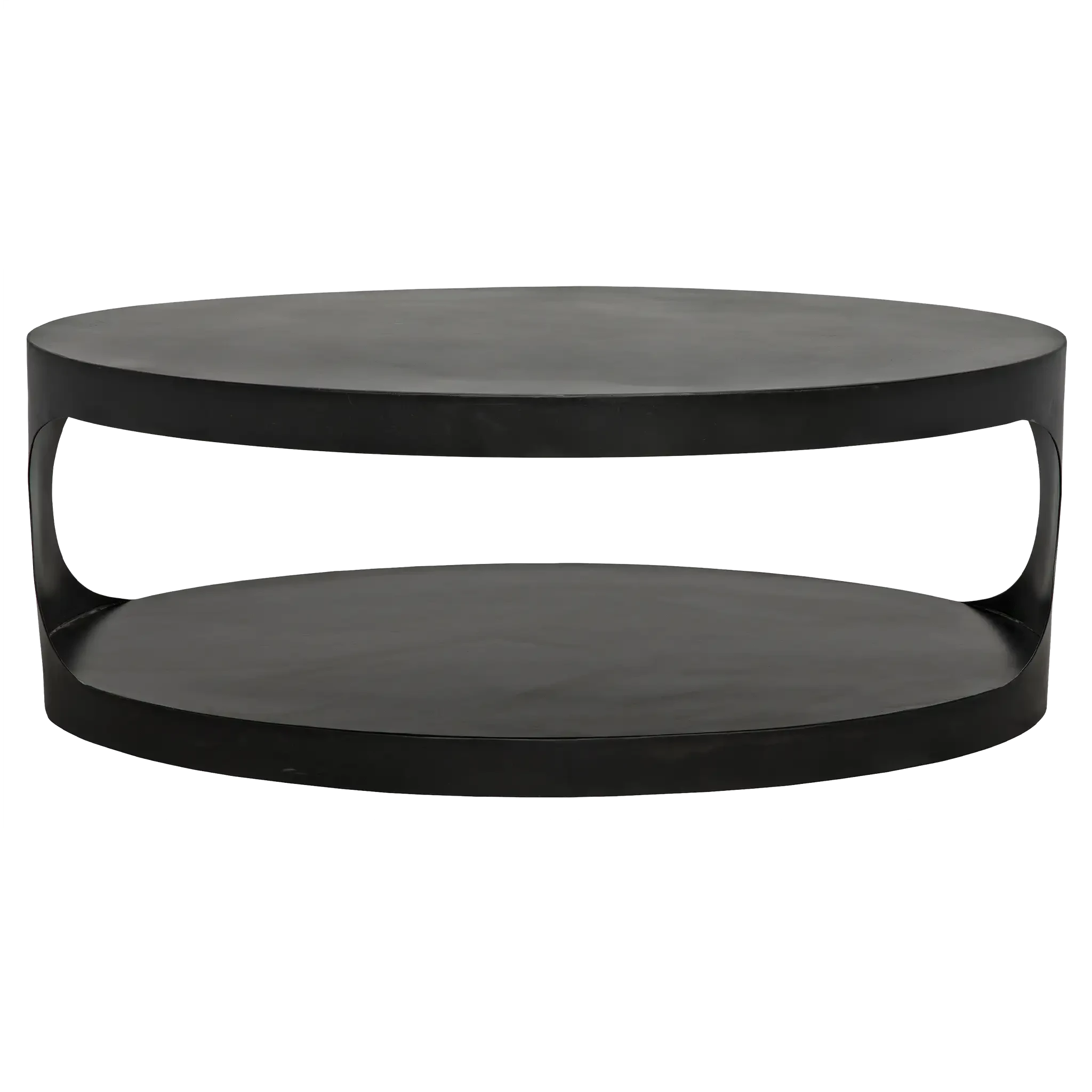 ECLIPSE OVAL COFFEE TABLE, BLACK STEEL