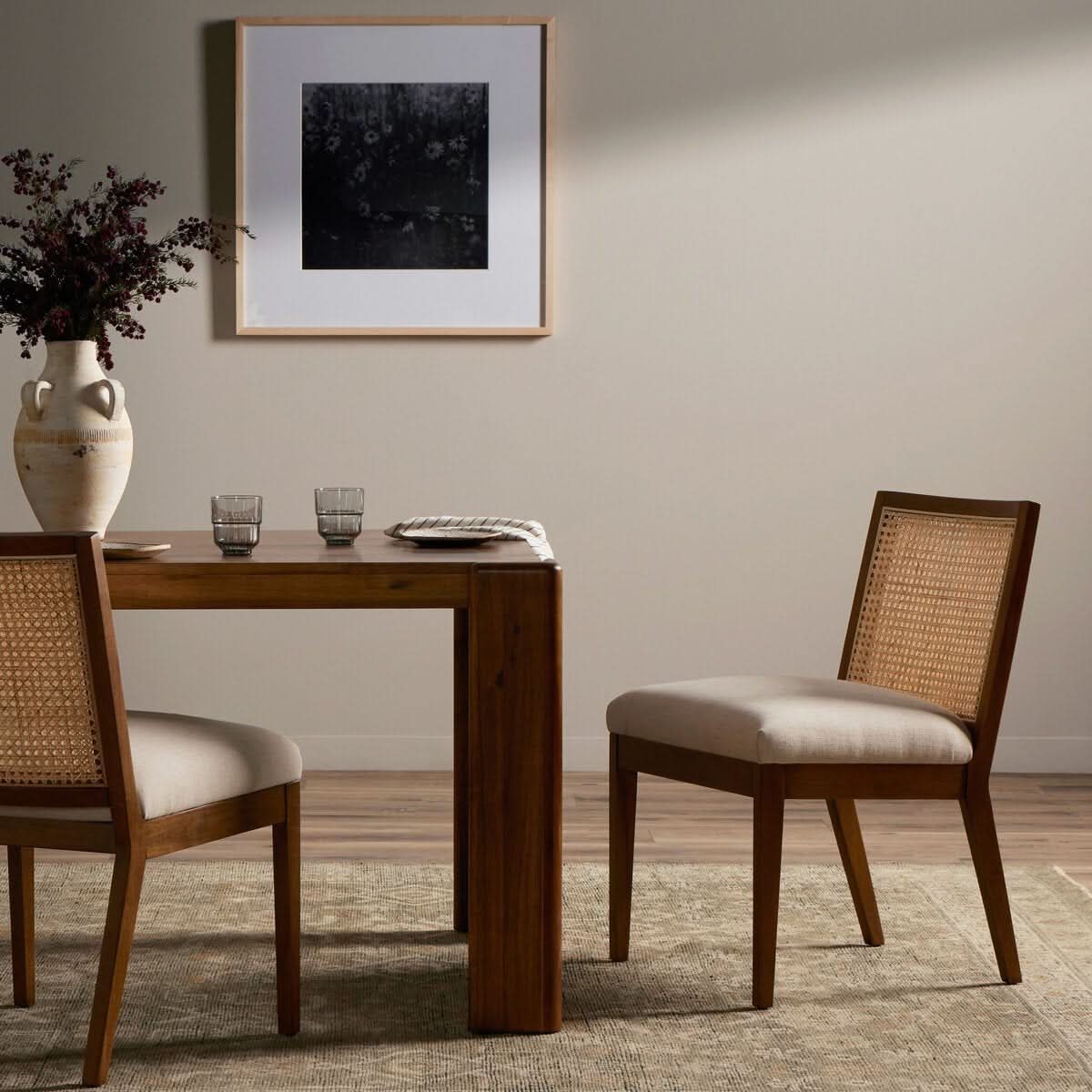 ANTONIA CANE ARMLESS DINING CHAIR