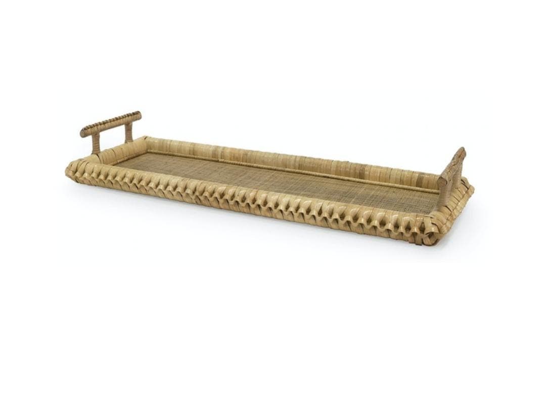 KENIS BRAIDED RECTANGLE TRAY, NATURAL