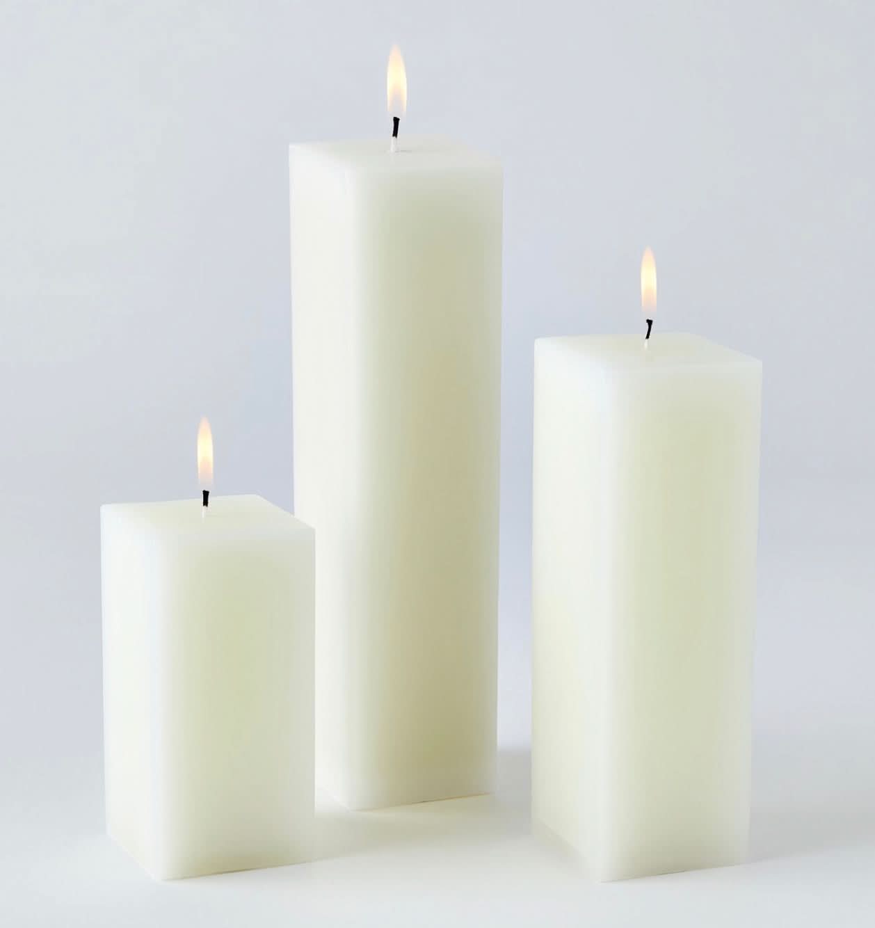 Square Pillar Candle – Unscented – 3" x 6"
