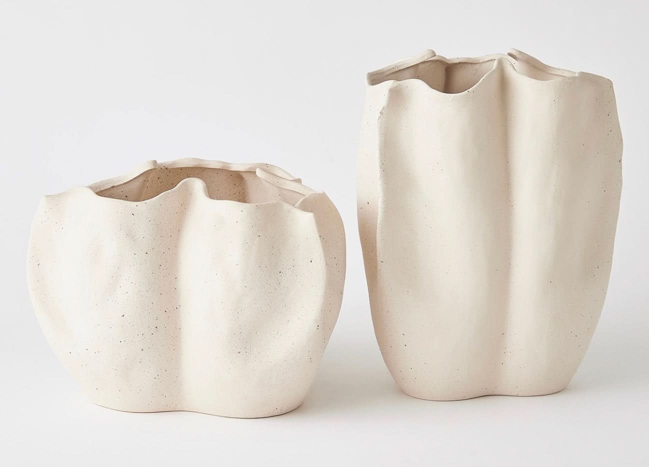 Pinched Vase – Ivory – Tall