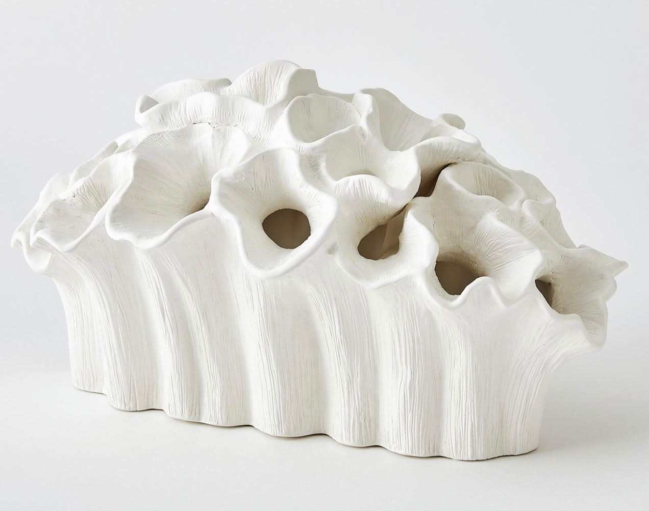 Flora Coral Bouquet – Matte White