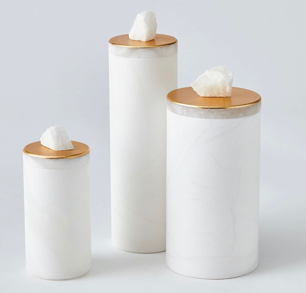Quarry Jar – White/Gold Leaf – Small