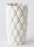 Pillowed Printed Cylinder Vase – Matte White