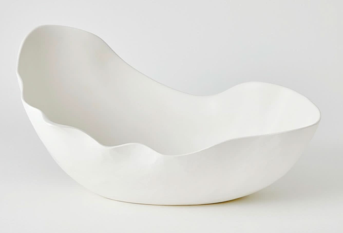 Horn Bowl-Matte White-Lg