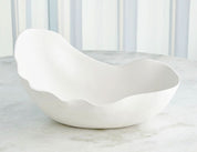 Horn Bowl-Matte White-Lg
