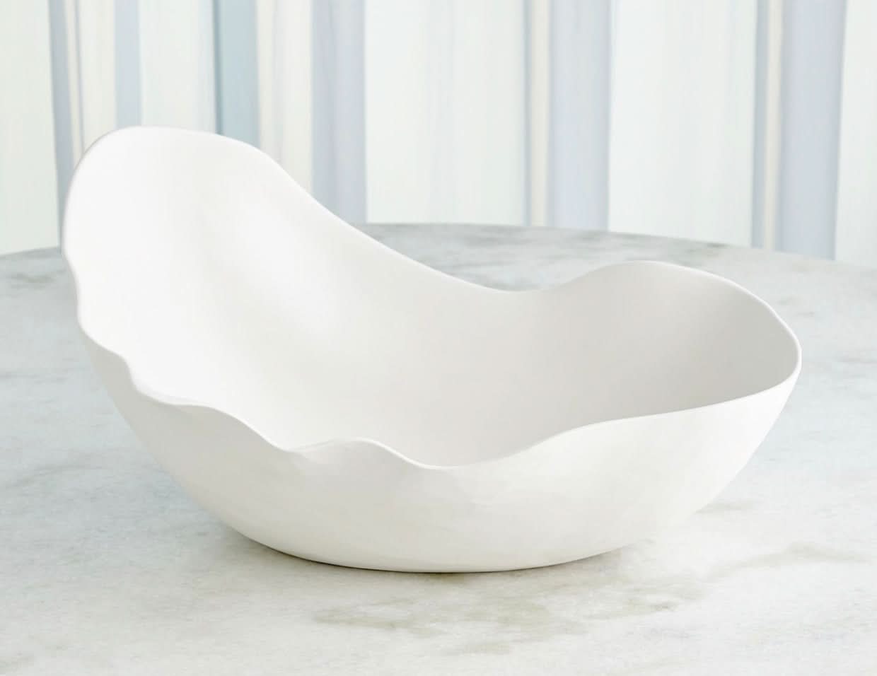 Horn Bowl-Matte White-Lg