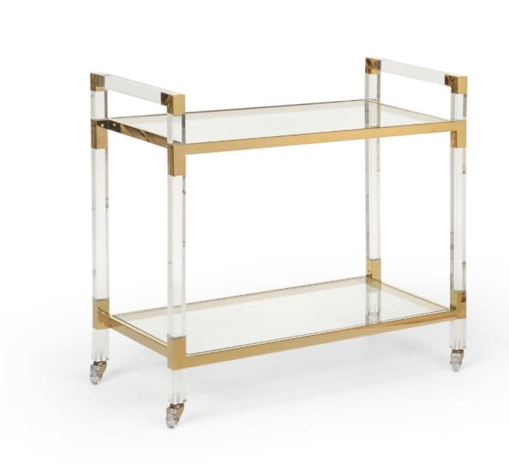 Acrylic Bar Cart – Brass