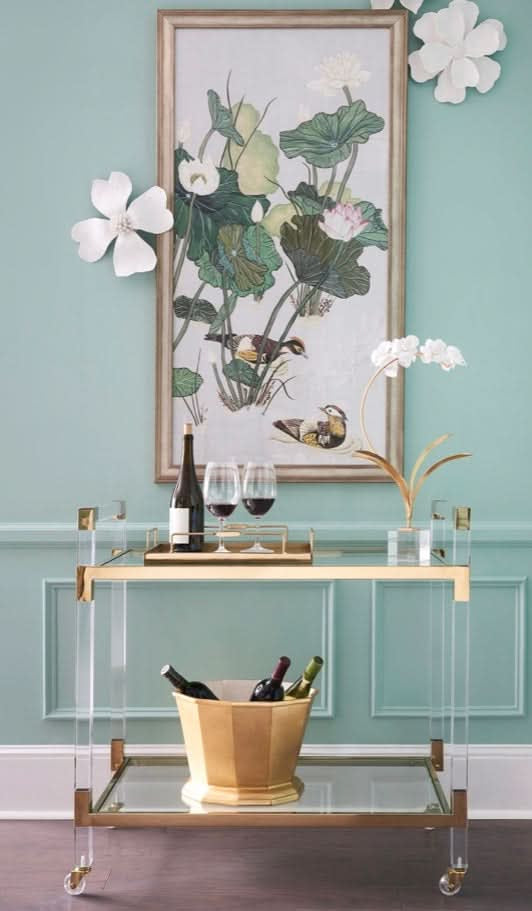 Acrylic Bar Cart – Brass