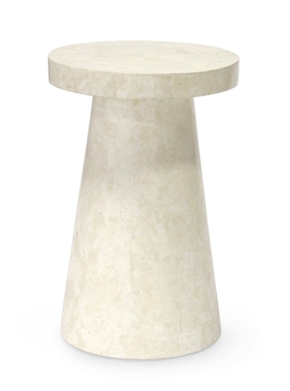 Foley Stone Outdoor Side Table White