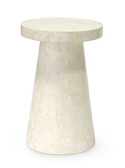 Foley Stone Outdoor Side Table White