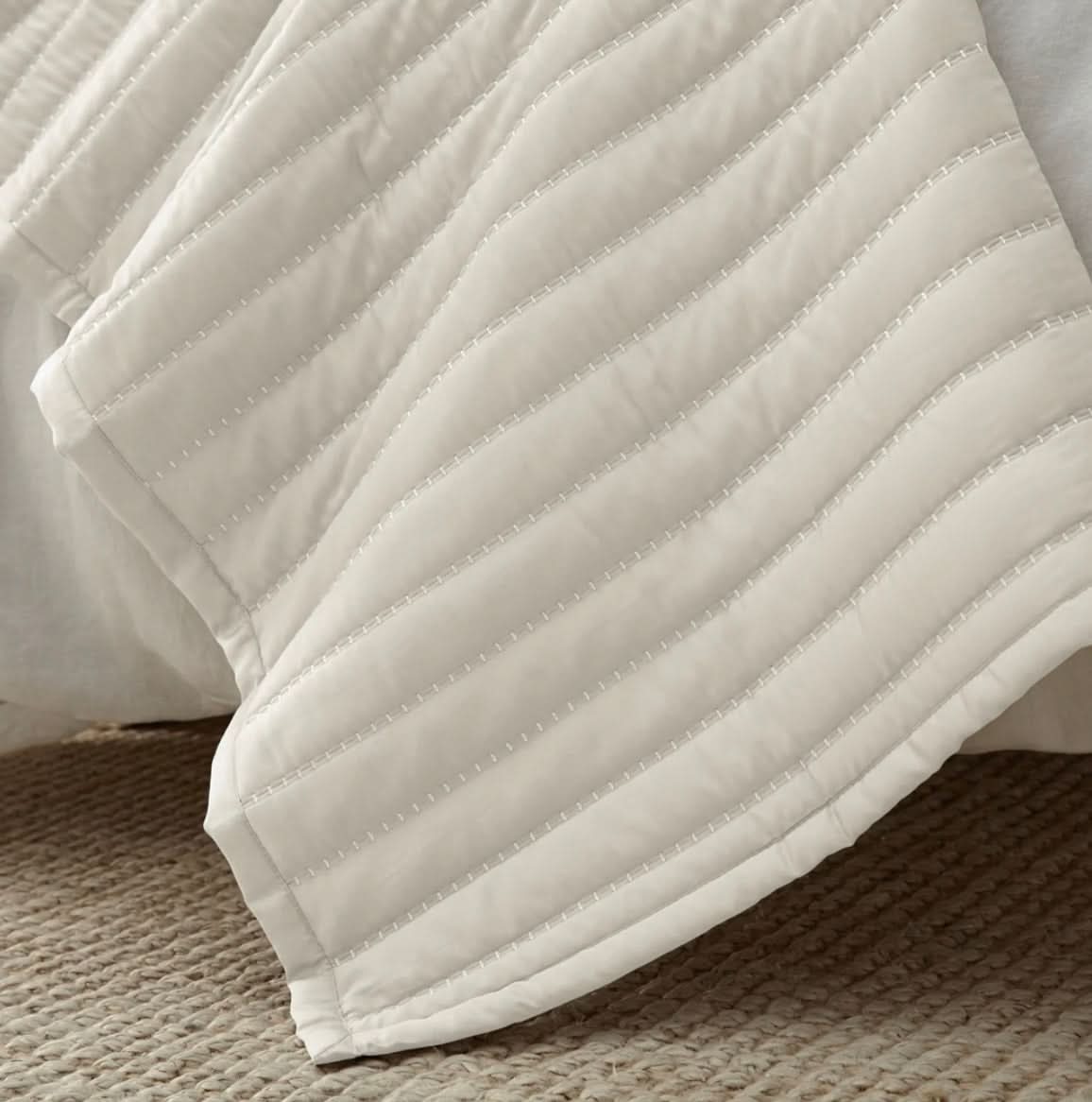 Urban Bamboo Ivory Coverlet-King-Ivory