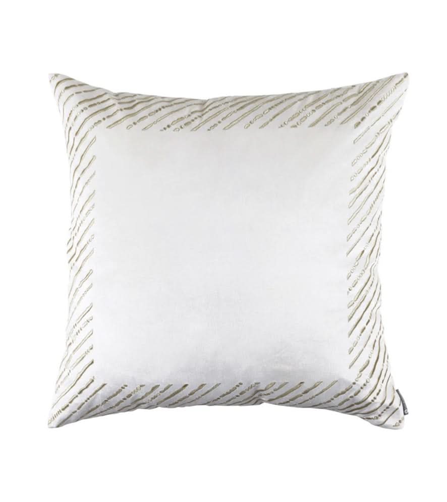 Sparkle Euro Pillow – Ivory Velvet & Buff Embroidery
