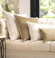 Sparkle Euro Pillow – Ivory Velvet & Buff Embroidery