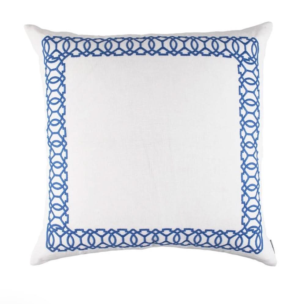 Magic European Pillow – White & Azure 28x28