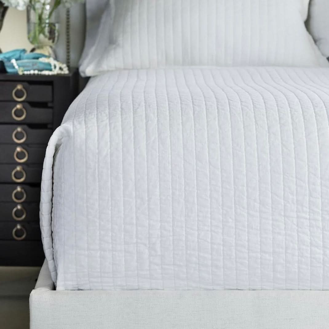 Tessa Quilted Coverlet- White Linen-King