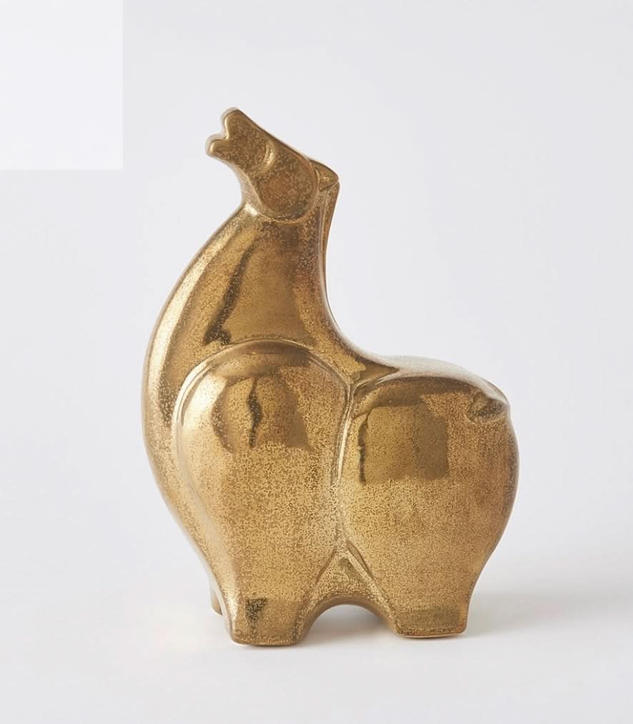 Greek Fat Horse – Head Up – Reactive Gold
