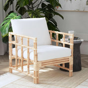 BAYU OPEN SQUARE LATTICE FRAME RATTAN OCCASIONAL CHAIR