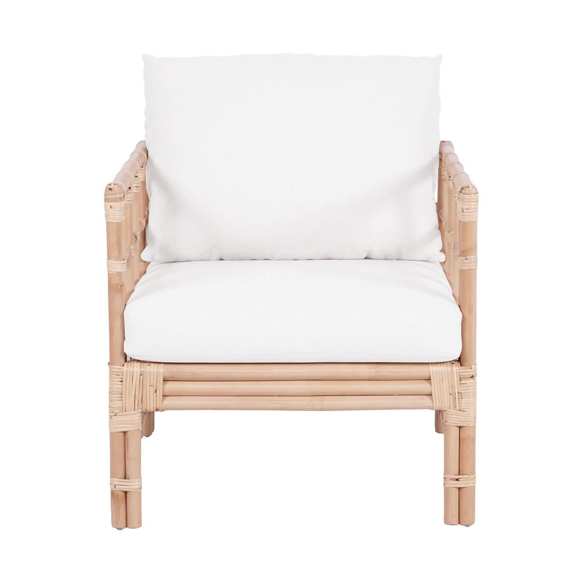 BAYU OPEN SQUARE LATTICE FRAME RATTAN OCCASIONAL CHAIR